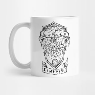 For a minute there I lost myself - Karma Police Illustrated Lyrics Mug